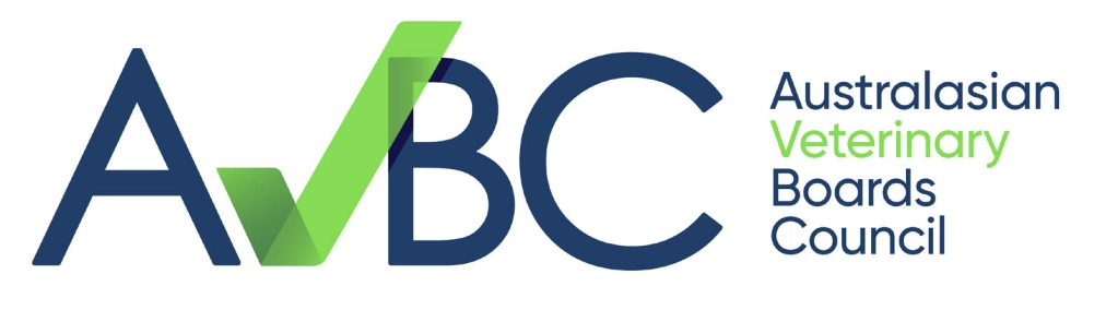 Australasian Veterinary Boards Council Logo - XCura Mobile Vet Australasian Veterinary Boards Council logo with blue ABC letters and a green check mark