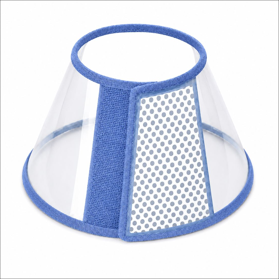 e-collar-blue-m-rxw-698 - XCura Mobile Vet Blue medical cervical collar (neck brace) with clear side panels and Velcro strap for neck immobilization